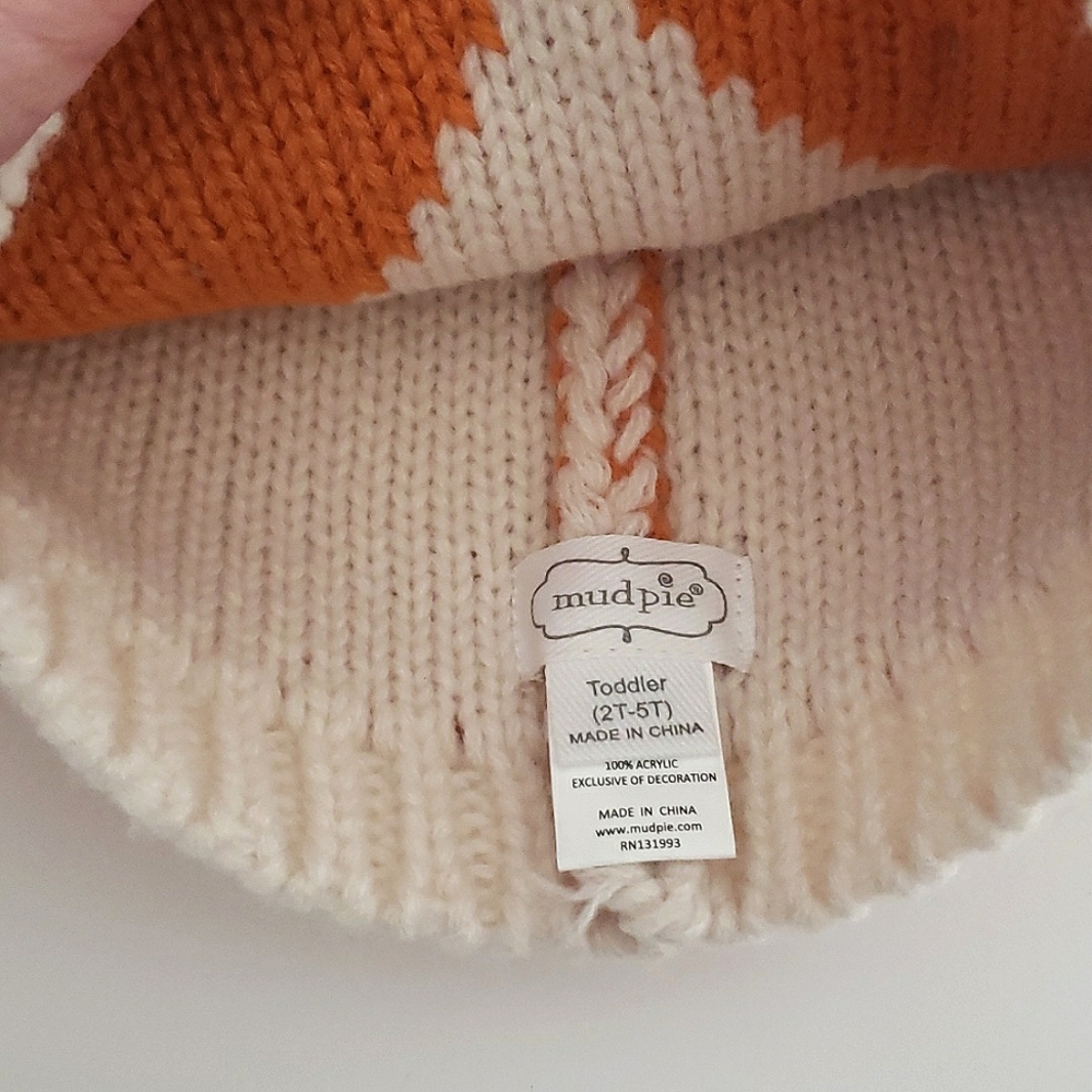 Kids fox beanie with pompoms - Picture 3 of 4